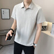 Sweat polo à manches à manches à manches courtes Pierre Cardin pour hommes en été mince, T-shirt à revers simple à manches courtes (environ 90-110 Jin [Jin est à 0,5 kg]