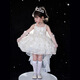 FANCYCHIC Girls Music Box Princess Dress Lolita Wedding Dress with Tail Birthday Dress Zhao Lusi Same Style Children's Dress Music Box White Suspender Dress + Trail + Crown 130