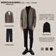 Vuitton wool suit suit for men spring and autumn Korean style large size loose casual suit jacket men's business formal top brown jacket + black turtleneck sweater + black woolen trousers XL high quality