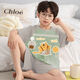 Disney Pure Cotton Boys und Kinderpyjamas 2025 Sommeranzug Jungen Shorts Thin Thin Short Sleeve mittelgroße Kinder Baumwollhauskleidung 829# Buchstabe Basketball 8 Größen (empfohlen 25-30 Jin [Jin gleich 0,5 kg]) Alle Größen