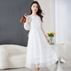 Tinte und Wash Beauty [Seidenholzohren] Zhongdashu Sommer plissierter Maulbeer-Seidenkleid für Frauen, schlanker Rock mit mittlerer Länge 9272 Weiß L (115-125jin [Jin ist gleich 0,5 kg])