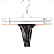Wen Shion underwear thin-edged men's thong T-trousers mesh striped translucent large bag sexy U-convex bikini shorts summer black S2.0-2.3 feet