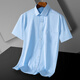 
MONTAGUT 2025 high-end brand men's short-sleeved shirt middle-aged business DP pure cotton formal wear professional workwear free solid color lining DX6636 42