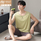 Modal men's pajamas men's summer new modal vest shorts thin ice silk cool home wear suit can be worn outside Sn9207 L Men-