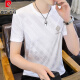 Pierre Cardin 2025 Summer NUEVA Seda de hielo para hombres Camiseta de manga corta Jacquard Camiseta de media manga más grasa de color grueso de secado rápido 699 Negro M 80-110Jin [Jin equivale a 0.5 kg]
