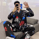 Dan Nanwei pijama para hombres para la primavera y otoño 2024 Nuevo otoño e invernal de la solapa de invierno Adolescente de la manga larga Dotes del hogar KW/9926-Modelo M Estándar (alto 165100Jin [Jin equivale a 0,5 kg])