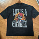 Jingpufei European и American Retro Skull Print Print Рубашка с коротки