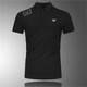 阿玛尼（Emporio Armani）阿玛尼夏季新款 阿玛尼 中青年男士短袖POLO衫免烫翻领T恤男装 AM727黑色 翻领 3XL 参考体重170-185斤