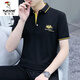 Camiseta de manga corta Woodpecker de manga corta Summer's Summer Borded Lapel Polo Paul Camiseta de moda de marca moderno All-Match Fino Color sólido Top S5012 M 95-115Jin [Jin iguala 0.5 kg]