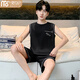 Modal pajamas men's vest 2025 summer new men's pure cotton summer sleeveless wearable suit home clothes MDE-13062 L recommended 110-140Jin Jin equals 0.5 kg