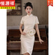 Hengyuanxiang weiß Cheongsam Neu 2025 junges Mädchen Verbesserte neue chinesische Stil kleine Menschen täglich tragbare Temperamentkleid 7036 M weiße Spitze L.