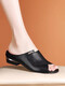 
Red Finger Blue Broken Size Genuine Leather Sandals for Women 2025 Summer Outdoor Fashion Thick Heel Flat Soft Leather Fish Mouth Sandals Beige (Spot Free Insurance) 37