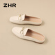 Zhr Baotou Pantoffeln für Frauen im Sommerpendler halbe Drag Frauen tragen französische Sandalen für Frauen AH681 Beige 35