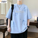 卡度顿青少年夏装冰丝短袖t恤男夏季2025新款初中高中学生帅气大童上衣 JTTZ--693米色 M 75至105斤