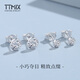 TTMIX car flower imitation diamond platinum earrings for women pt950 fashionable platinum earrings birthday gift for girlfriend in stock small size 1.1-1.3g