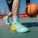 XTEP (XTEP) Jeremy Lin's second-generation 25 summer new non-slip breathable carbon plate professional basketball shoes indoor practical guard basketball shoes tranquil blue/tropical yellow 44