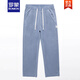Romon (Romon) Tiansi Casual Hosen für Männer losen gerade 2025 Neue Sommer Dünne Weitbein-Eis Silkhose Trend Ymo-1048 Blau [Tiansi] Dünne M 90-115Jin [Jin entspricht 0,5 kg]