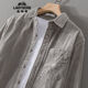 
Classic Car (LAOYECHE) shirt men's long-sleeved spring and autumn lapel high-end corduroy shirt men's thin solid color thick striped velvet casual jacket 9755 light gray corduroy shirt M weight 100-115Jin [Jin equals 0.5 kg]