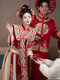 卡悠莱（KAYOULAI）中式婚纱凤冠霞帔秀禾服婚服新娘结婚改良汉服大码嫁衣婚礼出阁女 黑金奢华 S 均码