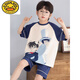G.duckkids Little Milk Dragon Pajamas Pajamas Boys Cotton de manga pura Summer Summer Boy delgado Cartoon Mediano de aire acondicionado para el aire acondicionado para la ropa del hogar [Algodón puro] 693 Chinchilla 150 cm S Altura de tamaño 143-153 Peso 65-