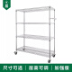 仕夕烁镀铬手推车带轮仓库移动不锈钢周转车车间物料架工具推车 757*457*1200*4层带轮带把手