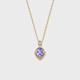 Junpo nojess22 winter natural tanzanite necklace with the same niche rhombus silver gold-plated zircon Japanese set Nai necklace