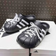 阿迪达斯 （adidas）男鞋女鞋 秋季新款洞洞鞋勃肯鞋透气运动休闲鞋外穿凉拖鞋 JH9848/黑色 46