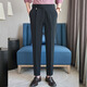 Jessons business trousers men slim young British style Naples high waist casual pants men formal wear no iron suit pants K9871 black 30