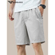 Chiarmania Men's Pure Cotton Fin Shorts en été Summer New Loose Straight Color Color Five Port Casual Pantal