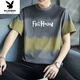 
Playboy (PLAYBOY) pure cotton new short-sleeved T-shirt men loose half-sleeved clothes summer versatile T-shirt base shirt ins top men 829 gray M