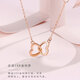 DL 1998 Fat Donglai same style 18k gold necklace for women 18K color gold double love heart AU750 rose gold interlocking golden locks 18K gold double love necklace