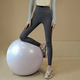 
ACKDCS inspiration yoga pants for women in spring and summer high waist tight running Pilates sports trousers peach buttocks fitness pants K9887 Pigeon gray L