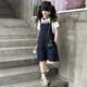 Disney Girls Denim Everlys 2025 New Summer Ropa Pantalones Niños Niños Investables Versátiles Versátiles delgados Color Caminado corto 130 cm