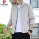 Pierre cardin spring and autumn men's thin coat men's 2025 new stand-up collar jacket trendy versatile casual windbreaker jacket men 686 [Black] L [Suggested 95-110Jin [Jin equals about 0.5 kg]]