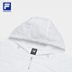FILA Oficial de la chaqueta tejida de mujeres 2025 Autumn New Fitness Sports Simple Loose Caplaed Top Jade White S 160/80a/S