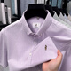 
Classic car 100% pure cotton summer short-sleeved striped shirt for men business casual versatile shirt for iron and anti-wrinkle top AN15269 green 2XL