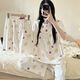Lexi Beilu Sommer süßer Cartoon dreiteiliger Pyjamas Frauen können im Freien zu Hause Kleidungsset 761 Cherry Baby Drei-teilig Set-Short/HQ 175 L tragen