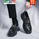Cartelo echtes Leder -Herren -Slipper fauler Trend Frühling Herrenschuhe Britische Freizeitlederschuhe Koreanische Version von Bohnenschuhen Männer 3518 Schwarz T.S.L Style 38