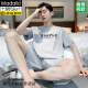 Modal 80-220Jin [Jin equivale a 0.5 kg] grandes niños de pijama para niños Summer de algodón de manga corta adolescentes de la escuela secundaria