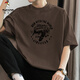 Holzspecker (Tucano) 260 g schwere reine Baumwollkurzärmel-T-Shirt Herren Runde Hals Top American Modemarke halbärmelige Sommer-T-Shirt M09-723 Black S
