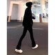 
Digada black willow scimitar jeans men's spring and autumn summer style handsome elastic American high street straight-flare pants DFFS-701 black L