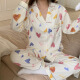 Rongxitu Frühlings- und Herbst-Dünn-Pyjamas Frauen langärmelige Heimkleidung Set Q9227# 175 L