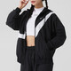 
Nike (NIKE) women's big hook woven black and white sports suit 2025 summer quick-drying fitness training suit fashion casual clothes black and white hooded jacket jacket + trousers/two-piece set S