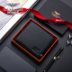 FalamaOne Brand Wallet подлинный кожаный короткий кошелек Cowhide Business Call Card Card Card Gift Day's Day's Gift для моего мужа и отца Специальное предложение Box/QB201-1 Нужно написать поздравительные открытки и печатные фотографии Свяжитесь с обслуживанием клиентов