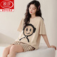 浪莎（langsha）睡衣女夏季纯棉短袖短裤甜美可爱简约休闲女士可外穿春夏款家居服 687女 M 【80-100斤】