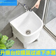 Mop pool balcony ceramic washing mop pool mop pool household bathroom automatic drain high-foot basin pool 53 cm backrest manual drain