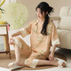 2025 new pajamas for women in summer short-sleeved suit for Chinese style knitted cotton cropped pants casual home clothes can be worn outside 9908 L [100-120Jin [Jin equals 0.5 kg]]