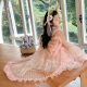 Vestido de princesa de la niña hormiga Lolita 2025 NUEVO SUMER CHILLE's Fair Fair Dress Vestido de cumpleaños para niñas Rosa (6630 Flower Fairy Vestido + Soporte de falda) 140 Recomendado 7-8 años (aproximadamente 135 altura)