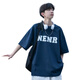 Kurzärärmiges T-Shirt für Männer 13 reine Baumwolle 12-15 Jahre alte hübsche Junior High School-Schüler 14 Teenager Trendy Summer Clothing 9201 Marine (einzelne kurzärmelige) Qualitäts-Upgrade XL 120-140jin [Jin gleich 0,5 kg]