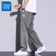 Trueves summer tiansi lässige Hosen Herren Sommer loser dünner kühl gerade Eise Seiden Jugendsport Lange Hosen Hjt1048 Hellblau + Hjt1048 Black M.